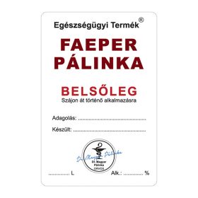 Pálinkás cimke Belsőleg Faeper 5 db/csomag