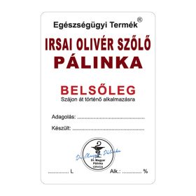 Pálinkás cimke Belsőleg Irsai olivér szőlő 5 db/csomag