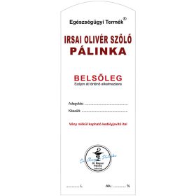   Pálinkás cimke Belsőleg Irsai olivér szőlő Hosszú 5 db/csomag