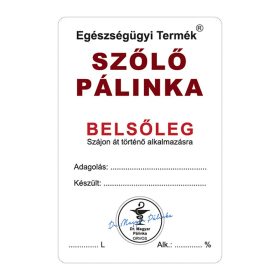 Pálinkás cimke Belsőleg Szőlő 5 db/csomag