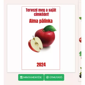 Egyedileg tervezhető PÁLINKÁS CÍMKE