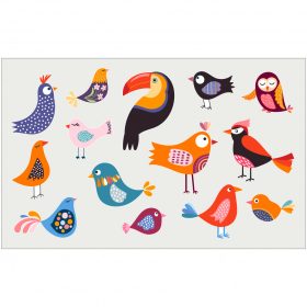 Vasalható állatos-madárkák matrica csomag