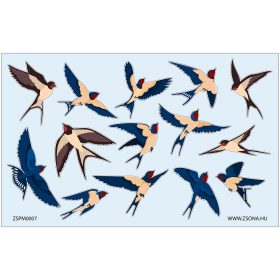 Vasalható állatos-fecskék matrica csomag