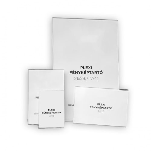 Plexi kép és laptartó 10x15 cm méretben álló formátum
