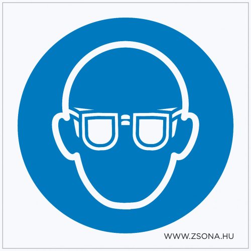 Védőszemüveg használata kötelező! Öntapadós matrica 200x200 mm