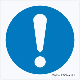  Egyéni védőfelszerelés használata kötelező! Öntapadós matrica 100x100 mm
