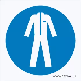   Védőruházat használata kötelező! Öntapadós matrica 100x100 mm