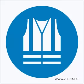   Jólláthatósági mellény viselése kötelező! Öntapadós matrica 100x100 mm