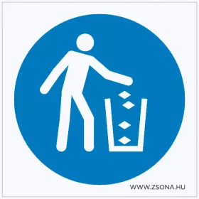 Használja a szemetest! Öntapadós matrica 100x100 mm