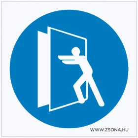 Az ajtó zárva tartandó! Öntapadós matrica 100x100 mm