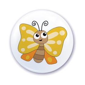 Nápis do škôlky na skrinku so žltým vzorom motýľa