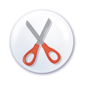 Nápis do škôlky na skrinku so vzorom nožníc