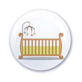 Nápis do škôlky na skrinku so vzorom detskej postieľky