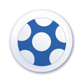   Nápis do škôlky na skrinku so vzorom modrej bodkovanej gule