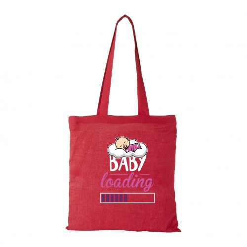 Baby loading lány - Bevásárló táska piros