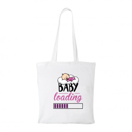 Baby loading lány - Bevásárló táska fehér