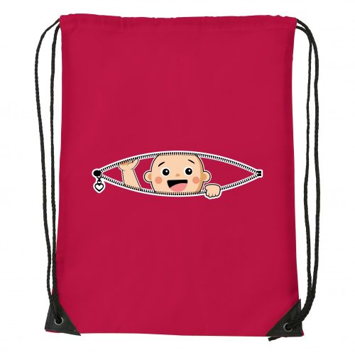 Kukucskáló kisbaba - Sport táska piros