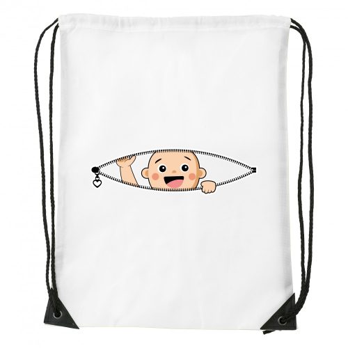 Kukucskáló kisbaba - Sport táska fehér