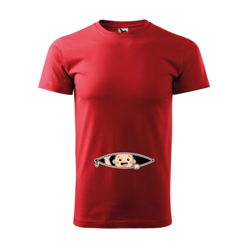 Póló Kukucskáló kisbaba  mintával - Piros S méretben