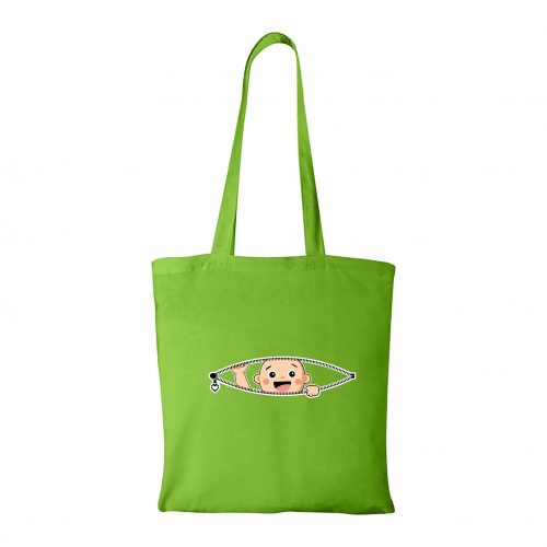 Kukucskáló kisbaba - Bevásárló táska zöld