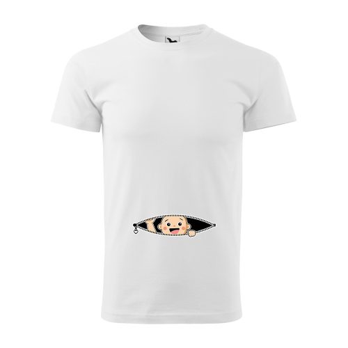 Póló Kukucskáló kisbaba  mintával - Fehér S méretben