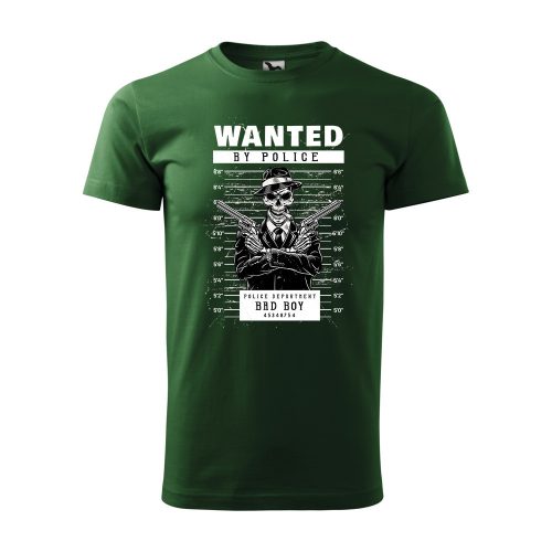 Póló Wanted  mintával - Zöld L méretben