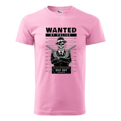Póló Wanted  mintával - Rózsaszín L méretben