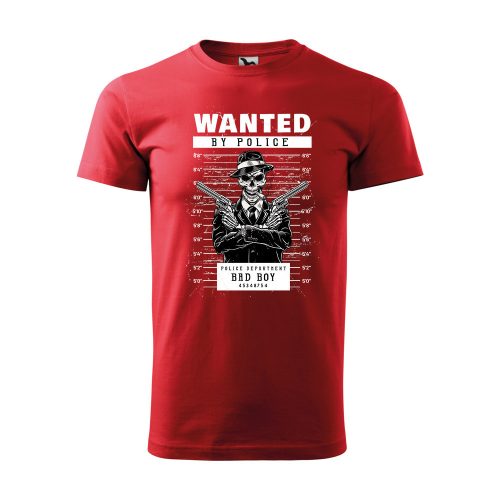 Póló Wanted  mintával - Piros XXL méretben