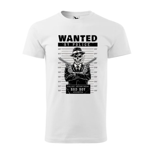 Póló Wanted  mintával - Fehér XXXL méretben
