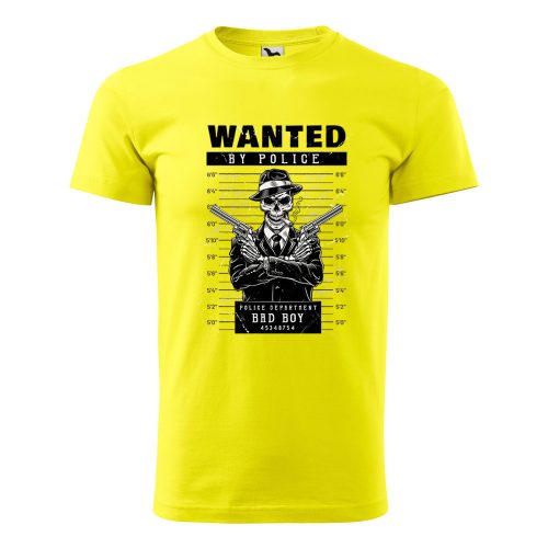 Póló Wanted  mintával - Sárga XXL méretben