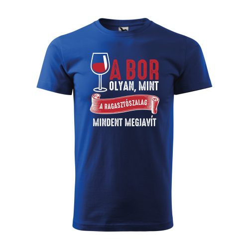 Póló A bor olyan mint a ragasztószalag  mintával - Kék XXL méretben