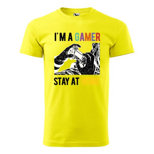 Póló I am a gamer  mintával - Sárga L méretben