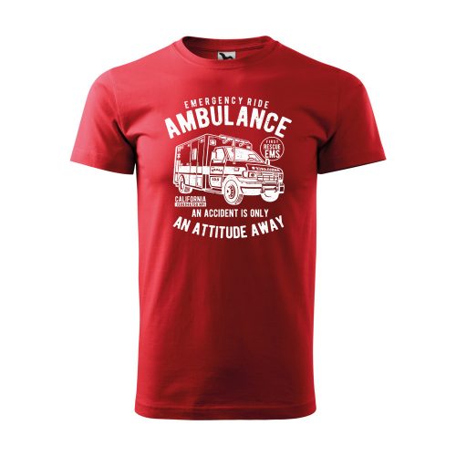 Póló Ambulance  mintával - Piros XXL méretben