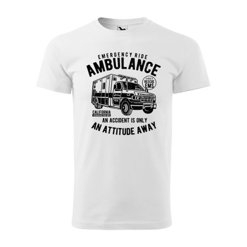 Póló Ambulance  mintával - Fehér XXL méretben