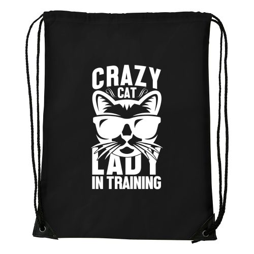 Crazy cat - Sport táska fekete