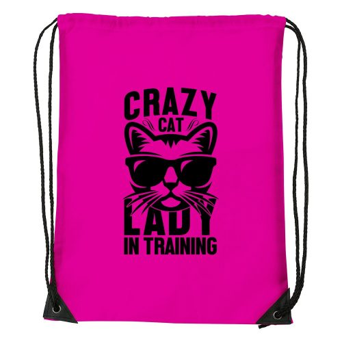 Crazy cat - Sport táska magenta