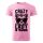 Póló Crazy cat  mintával - Rózsaszín XL méretben