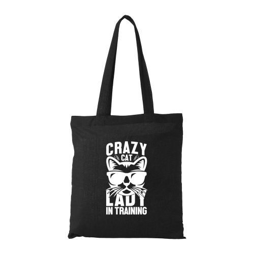 Crazy cat - Bevásárló táska fekete