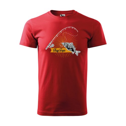 Póló Nagy fogás  mintával - Piros XXL méretben