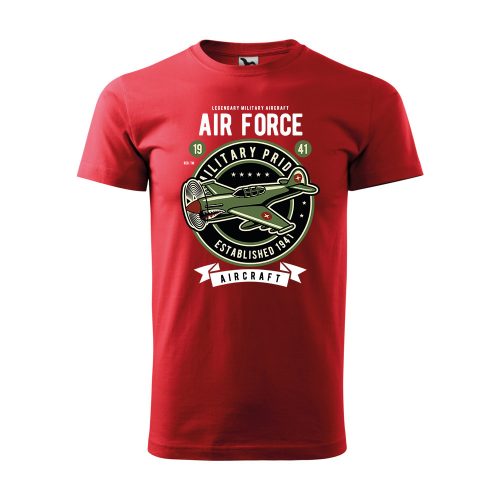 Póló Air force  mintával - Piros S méretben