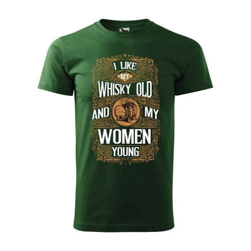 Póló I like my whisky  mintával - Zöld XL méretben