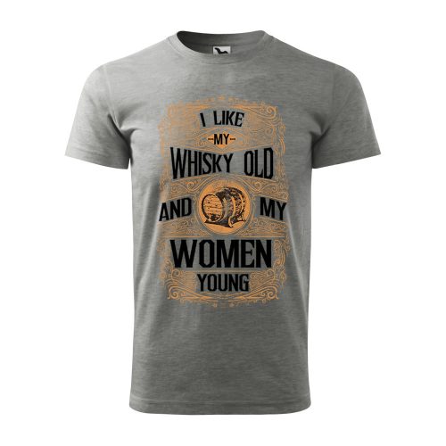 Póló I like my whisky  mintával - Szürke XL méretben
