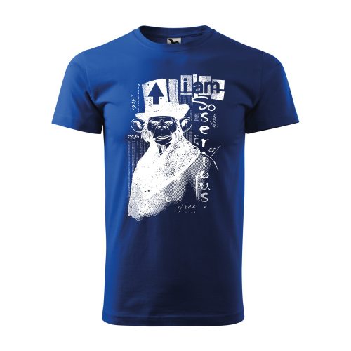 Póló Majom  mintával - Kék XL méretben