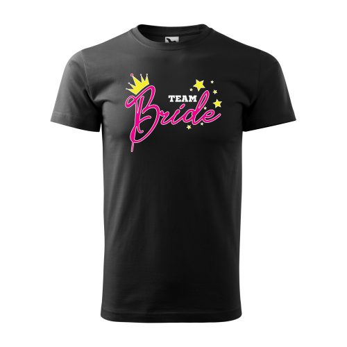 Póló Team bride  mintával - Fekete XXL méretben