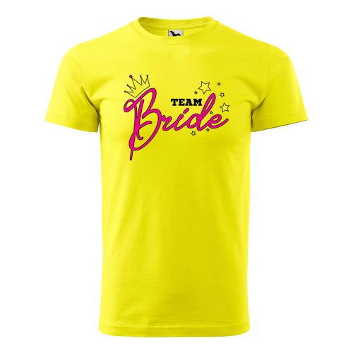 Póló Team bride  mintával - Sárga XXL méretben