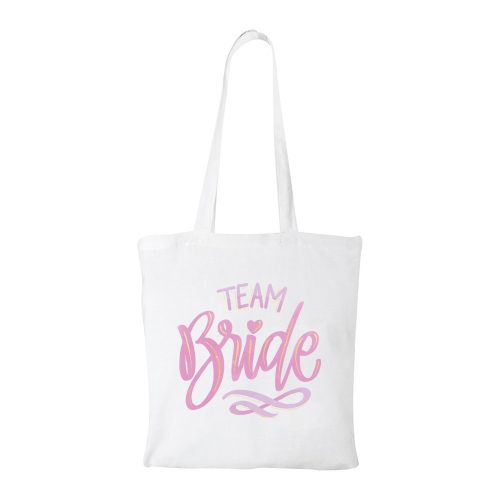 Team bride pink - Bevásárló táska fehér