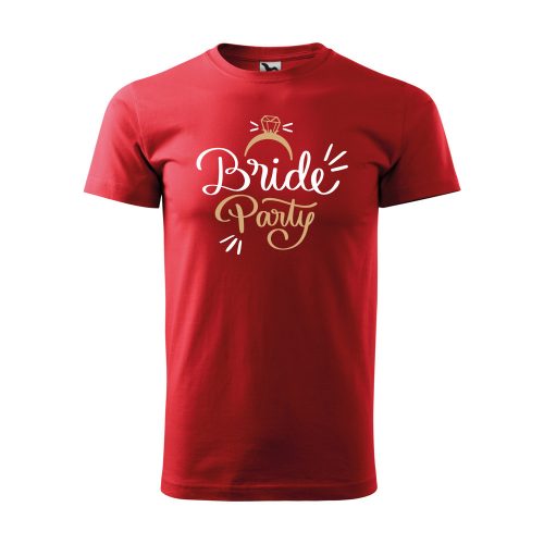 Póló Bride party  mintával - Piros XXXL méretben