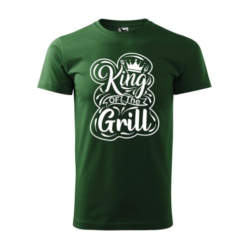 Póló King of the grill  mintával - Zöld L méretben
