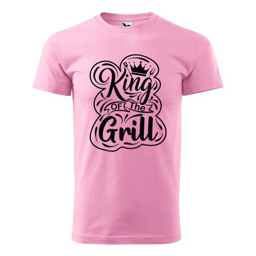 Póló King of the grill  mintával - Rózsaszín M méretben