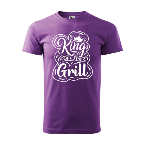 Póló King of the grill  mintával - Lila XXL méretben